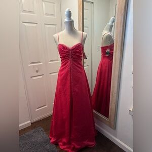 Beaded Dark pink long formal dress.